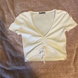 White V Neck Zara Shirt